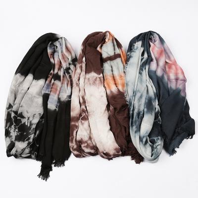 China Autumn And Winter Comfortable Pattern Good Quality Rayon Polyester Tie Dye Ladies Nine Colors Conventional Scarf Shawl for sale