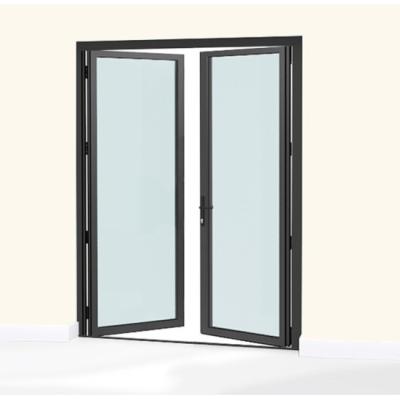 China Front Door Flush Automatic Design Aluminum Swing Door Windproof Aluminum Glass Double Swing Door for sale