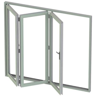 China Sound Insulation Customized Patio Waterproof Exterior Aluminum Glass Bifold Sliding Bi Folding Door for sale