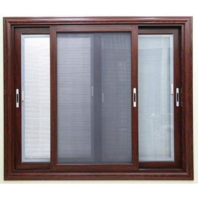 China Sliding Sliding Windows 3 Tracks Double Glazed Aluminum Sliding Window for sale