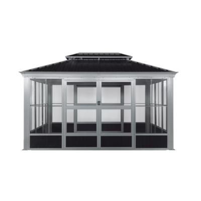 China Modern Free Standing Solarium Aluminum Glass Sunroom Veranda Aluminum Sunrooms for sale