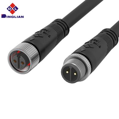 China Rubber Safe And Durable PA Wire Outdoor Lighting 2P 2x0.75 Square 250v Ip67 Waterproof 2 Pin Power Connector for sale