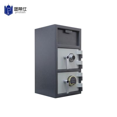 China Solid Steel Cold Front Loading Hopper Cheap Deposit Safe Rold Box With Two Key for sale