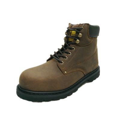 China Steel Toe Goodyear Welted Dark Brown Midsole Steel Cut Toe Anti-Pick Safety Steel Boots for sale