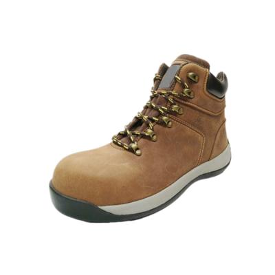 China steel toe & Factory Bulk Production Steel Mid Midsole Cut With Toe Steel Boots Crazy House Safety Brown Leather Boots for sale