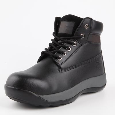 China Fashion Trend Full Cut Black Mid Grain Soft Leather Safety Shoes Running Shoes for sale