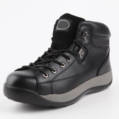 China Fashion Trend Price Full Black Good Grain Soft Leather Safety Shoes Running Shoes for sale