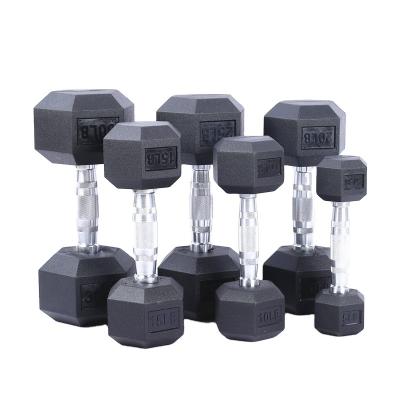 China Durable Gym Used Factory Supplied Cheap Rubber Hex Dumbbell for sale