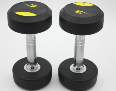 China Crossfit / Athletics Rizhao Fitness Equipment Rubber Coated Round Dumbbell for sale