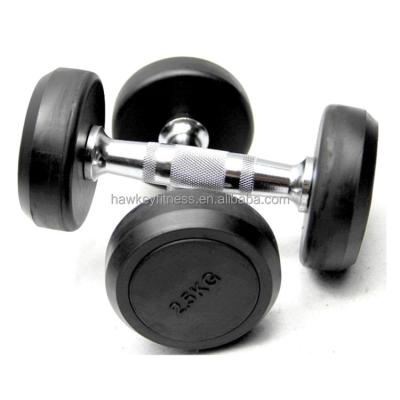 China Athletics Crossfit/Crossfit Dumbbell Gym Dumbbell Round Rubber Dumbbells for sale