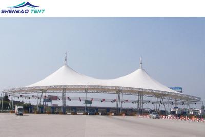 China Architecture PVDF Fireproof Tensile Structure Buildings Membrane Car Parking Tensile Structure for sale