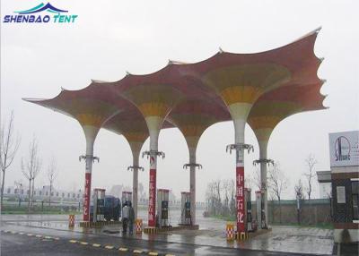 China Strong PVDF Tensile Roof Structures for Gas Station Colorful Design for sale