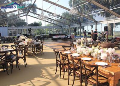 China Clear Span 300 Seated Wedding Party Marquee With 6mm Thickness Tempered Glass Covers for sale