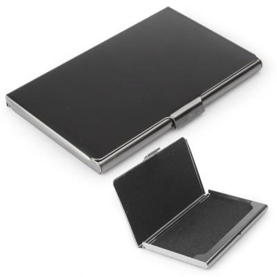 China Slim Black Socket Name Card Stainless Steel Business Card Holder for sale