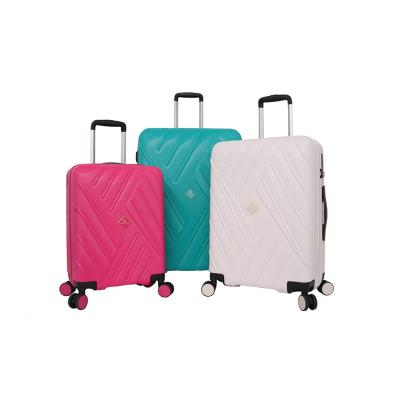 China Travel Transworld Trolley Case 3 Piece ABS Luggage Suitcase Sets Spinner Wheels With Various Color Custom for sale