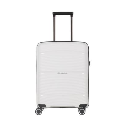 China PP Wholesale Factory Hot Sale Aluminum Hard Case Trolley Luggage PP Suitcase Luggage Set For Travel for sale