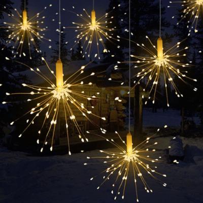 China Garden 200LED DIY LED Fairy String Starburst Holiday Light Hanging Lamp for Garden Party Christmas Festival Firework Copper Lighting for sale