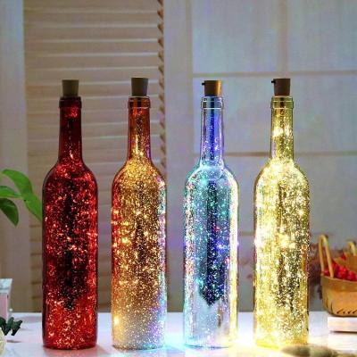 China String Lamp Luminous Red Wine Wishing Bottle Lucky Star Drift Bottle Bar Decoration Single Color Glass Bottle Stopper Lighting String for sale