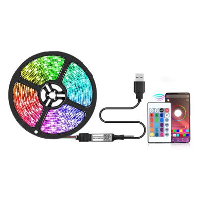 China Hotel 5V USB LED Strip with Bluetooth APP Control 5050 SMD RGB Neon TV Strip Christmas Lights for Room Holiday Party Decor for sale