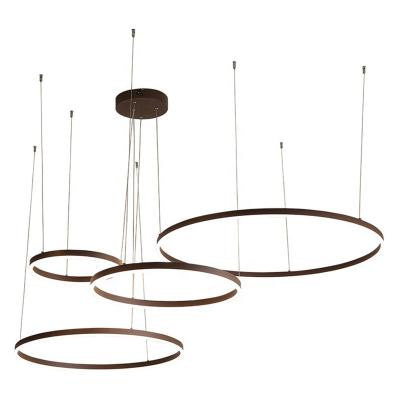 China Modern Simple Hanging Gold Circle Light Chandelier Luxury Led Lamp Decorative Rings Pendant For Living Room Gold Home Hanging for sale