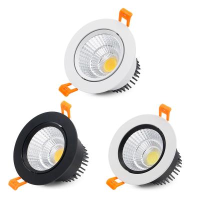 China Modern Adjustable Angle Dimmable LED COB Downlight 3W 5W 7W 10W 12W 15W Recessed Lamp AC85-265V Spot Light Home Decor Ceiling Downlight for sale