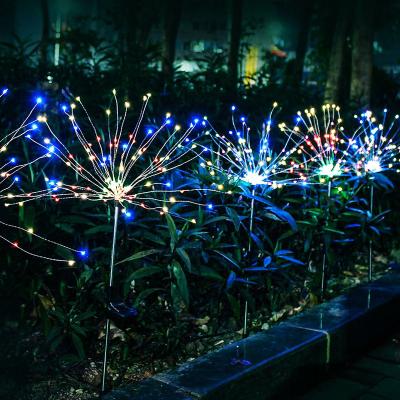 China Outdoor Waterproof Solar Lawn Lamp Path Landscape Christmas Firework Garden Lights Garden Decoration Light Patio Yard Led Lamps for sale