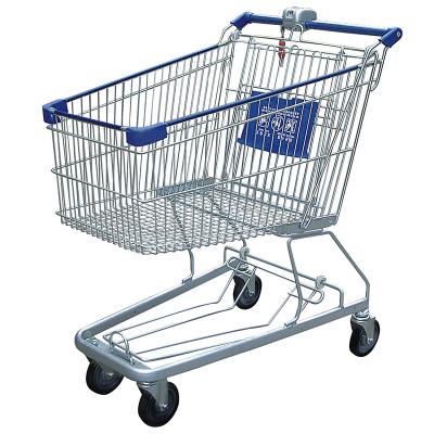 China Durable Cheap Price Supermarket Shopping Trolley Shopping Grocery Cart Hand Push Shopping Trolley With Seat for sale