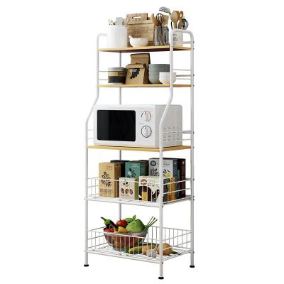 China Viable Kitchen Shelf Organizer Microwave Oven Stand Rack Vegetable Fruit Storage Holder for sale