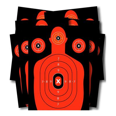 China Splatter Target Shooting Targets For Range High Visibility Silhouette Fluorescent Orange Easy To See Your Shots Land Heavy Duty Paper for sale