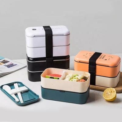 China Multifunctional Eco-Friendly Waterproof School Food Containers Plastic Microwavable Bento Lunch Box Kids for sale