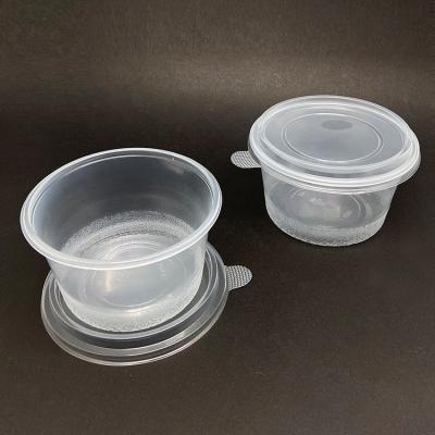 China Round 500ML Vintage Packaging Salad Plastic Food Container Bento Lunch Box Takeaway Disposable Bowl for sale