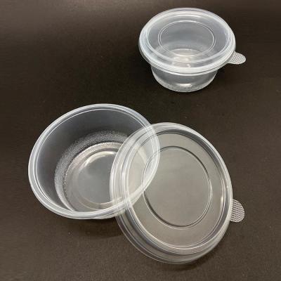 China Vintage 400ML Microvavable Clear Leakproof Salad Food Container With Lid Disposable Plastic Soup Bowl for sale