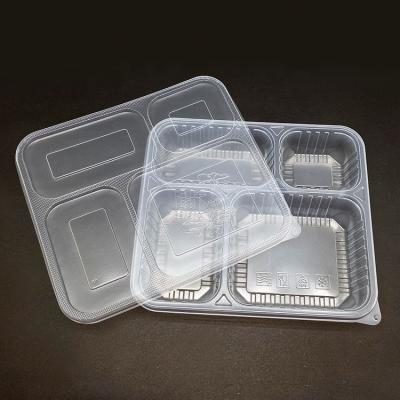 China Microwavable Bento 4 Compartment Food Storage Containers Takeaway Packaging Plastic Lunch Boxes for sale