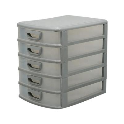 China CLASSIC Plastic Makeup Desk Box Organizer 5 Layer Stationery Stackable Desk Drawers for sale