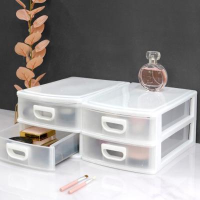 China CLASSIC Stackable Desktop Plastic Organizer With Drawers 2 Layer Storage Box Makeup for sale