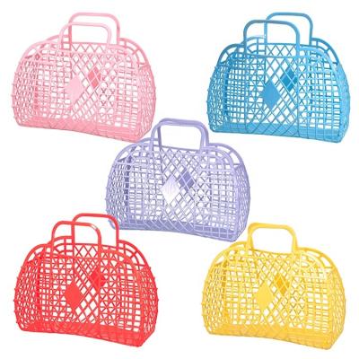 China Sustainable Portable Collapsible Collapsible Vegetable Shopping Food Fruit Food Plastic Basket for sale