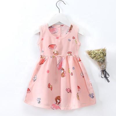 China 2021 New Girls 100%Viscose Summer Casual Dress Girls Princess Dress Fashion Breathable Cute Sleeveless Pajamas Dress for sale