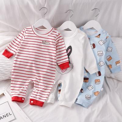 China 100% cotton newborn baby clothes. Cute Cartoon Spring Baby Rompers Soft 100% Long Sleeve Infant Baby Overalls for sale