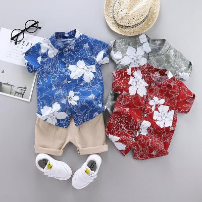 China New Style Baby Boy Casual Shirt Baby Boy Summer Short Sleeve Suit Clothes Set for sale