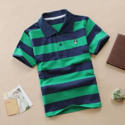 China QUICK DRY breathable striped cartoon printed cotton golf teens boy polo t-shirt wholesale high quality kids short sleeve t-shirt for sale