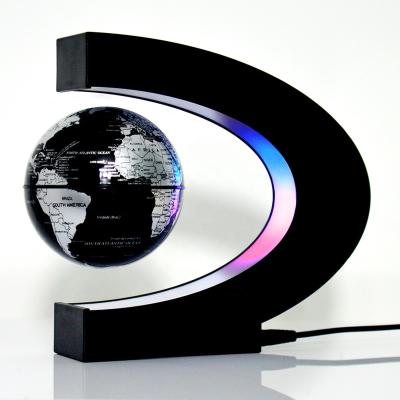 China Gifts C Shape Globe Magnetic Floating Levitating Levitation With LED Frame Light for sale