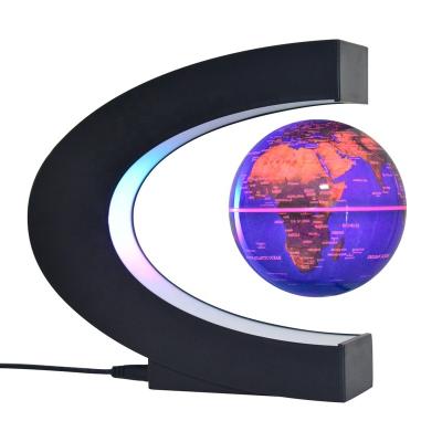 China Mordern C Shape Globe Multicolor Igniting Magnetic Floating Floating Globe for sale