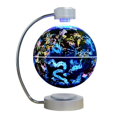 China Gifts Plating Metal Arm Lighting 20cm Leviating Rotating Constellation Floating Globe for sale