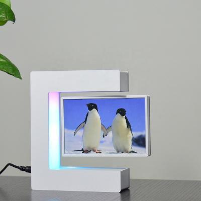 China Modern Rectangle E Shape LED Lighting Floating Photo Frame for sale