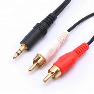 China Multimedia 3.5 millimeter to 2 stereo AUX cable. RCA Plug Cable Male M Jack AV Music Audio Audio 1.5M for sale