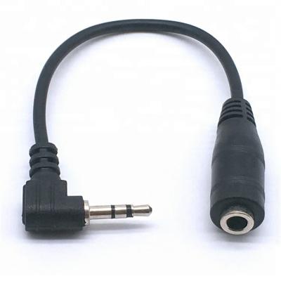 China Stereo Audio Headphone Earphone Jack Adpater 90 Degree 2.5mm To 3.5mm Right Angle Cable for sale