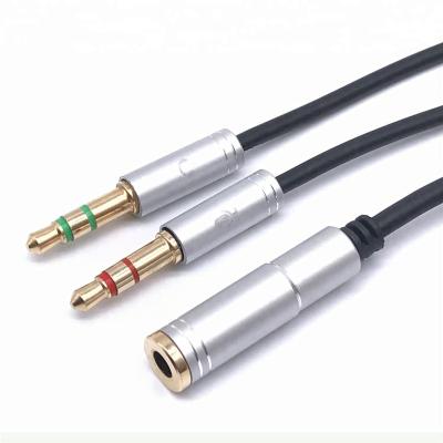 China Multimedia Smartphone Headset Splitter Adapter for PC Computer and Laptop 3.5mm Female to Male 2 Stereo Audio Cable for sale