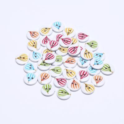 China 100pcs/bag 15mm Washable Mixed Balloons Painted Around Wooden Buttons Sewing 2 Holes Scrapbooking Cardmaking Accessories for sale