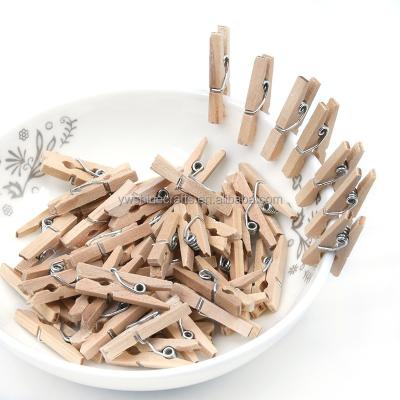 China 100pcs/bag Natural Wood Wooden Clothing Pegs Mini Pegs Hanging Miniature Photo Cut 25mm for DIY Scrapbooking Crafts for sale