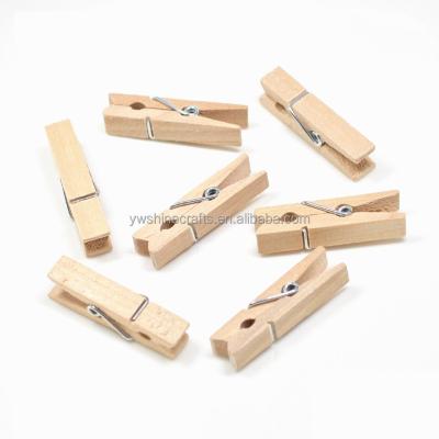 China 50pcs/bag 35mm Naatural Wooden Wooden Pegs Hanging Miniature Photo Clips Clothing Peg Clothespins Wedding Christmas DIY Crafts for sale